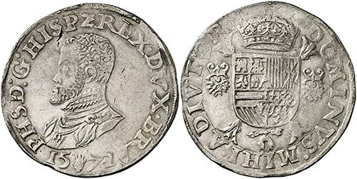 1572. Felipe II. Amberes. 1 escudo ... 