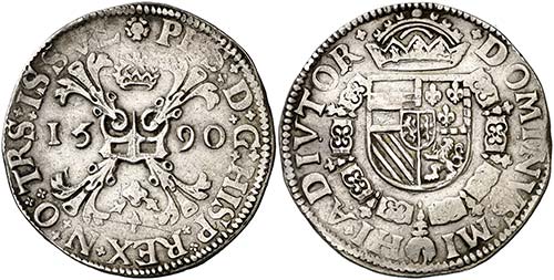 1590. Felipe II. Hasselt. 1 escudo ... 