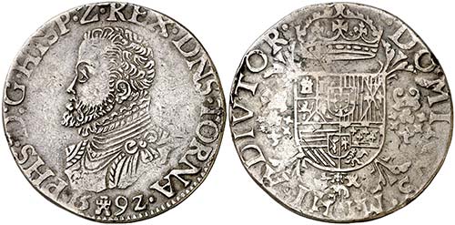 1592. Felipe II. Tournai. 1 escudo ... 