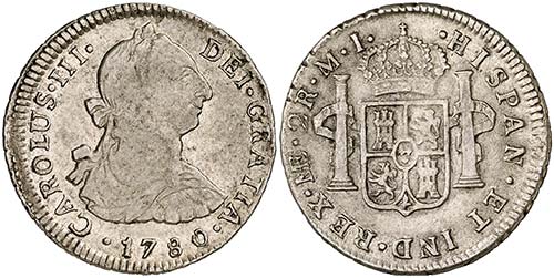 1780. Carlos III. Lima. MI. 2 ... 
