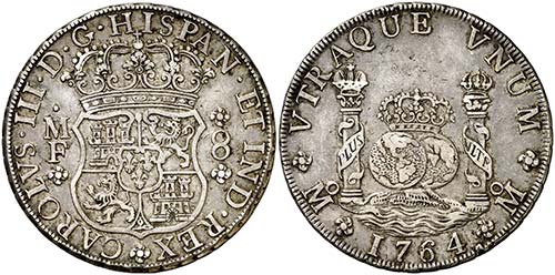 1764. Carlos III. México. MF. 8 ... 