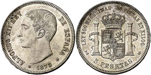 1875*1875. Alfonso XII. DEM. 5 ... 