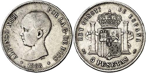 1888*1888. Alfonso XIII. MSM. 5 ... 
