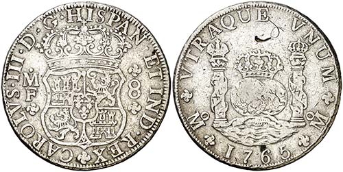 1765. Carlos III. México. MF. 8 ... 