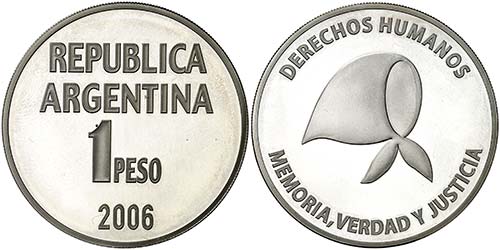 2006. Argentina. 1 peso. (Kr. ... 