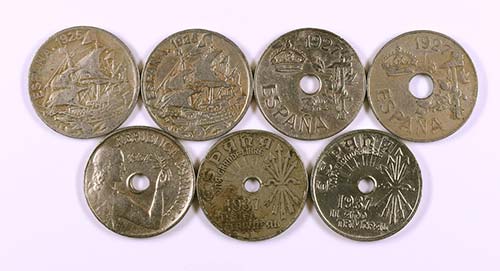 1925 a 1937. 25 céntimos. Lote de ... 