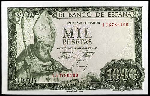 1965. 1000 pesetas. (Ed. D72a) ... 