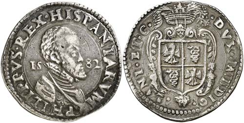 1582. Felipe III. Milán. 1 escudo ... 