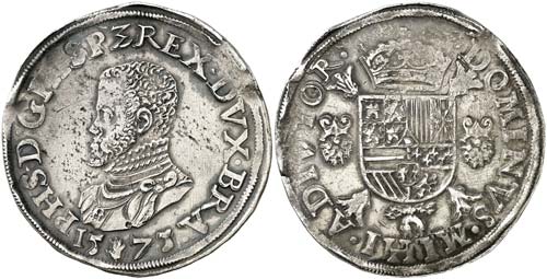 1575. Felipe II. Amberes. 1 escudo ... 