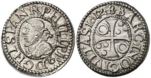 1612. Felipe III. Barcelona. 1/2 ... 
