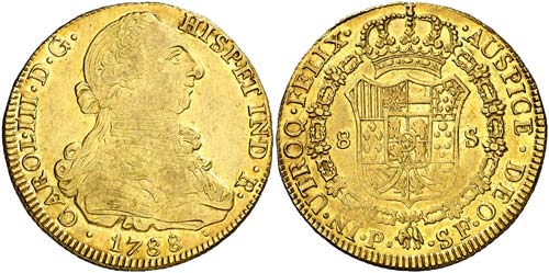 1788. Carlos III. Popayán. SF. 8 ... 