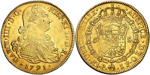 1791. Carlos IV. Popayán. SF. 8 ... 