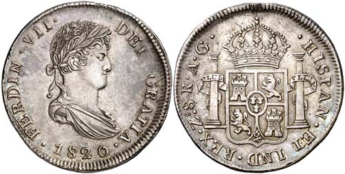 1820. Fernando VII. Zacatecas. AG. ... 