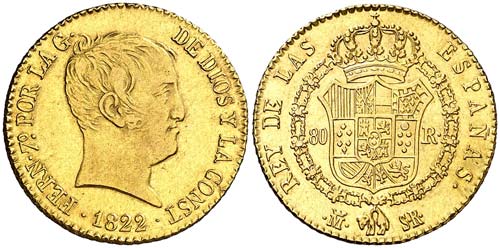 1822. Fernando VII. Madrid. SR. 80 ... 
