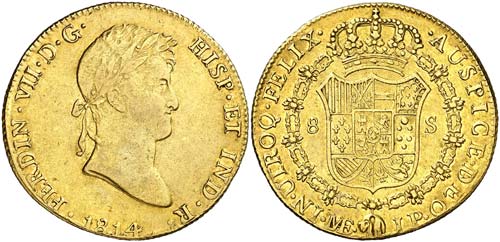 1814. Fernando VII. Lima. JP. 8 ... 
