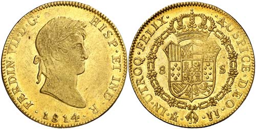 1814. Fernando VII. México. JJ. 8 ... 