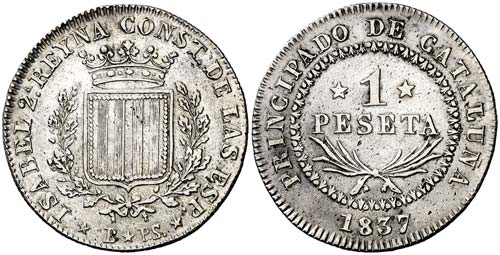 1837. Isabell II. Barcelona. PS. 1 ... 