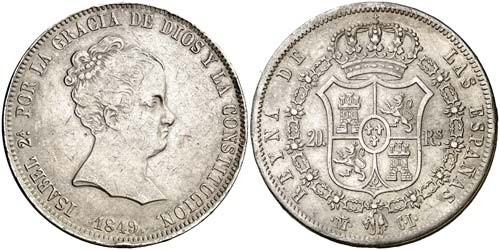 1849. Isabel II. Madrid. CL. 20 ... 