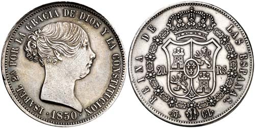 1850. Isabel II. Madrid. CL. 20 ... 