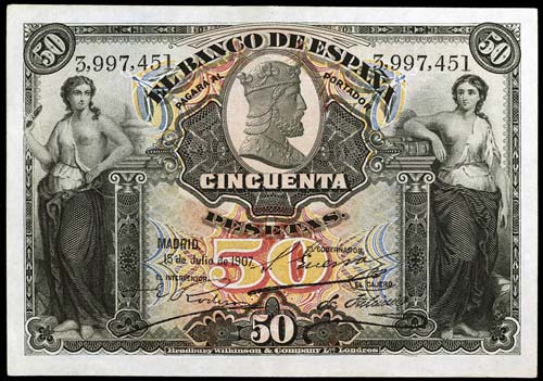 1907. 50 pesetas. (Ed. B103) (Ed. ... 