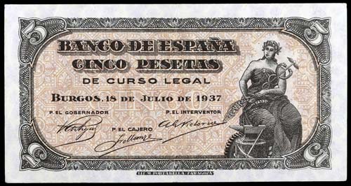 1937. 5 pesetas. (Ed. D25a) (Ed. ... 