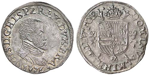 1576. Felipe II. Amberes. 1/5 de ... 