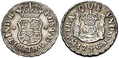 1746. Felipe V. México. M. 1/2 ... 
