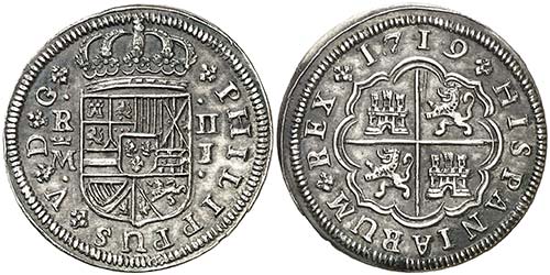1719. Felipe V. Madrid. J. 2 ... 