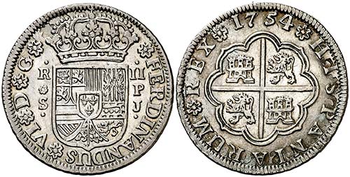 1754. Fernando VI. Sevilla. PJ. 2 ... 