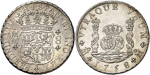 1758. Fernando VI. México. MM. 8 ... 