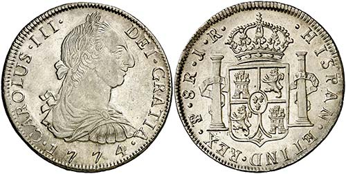 1774. Carlos III. Potosí. JR. 8 ... 