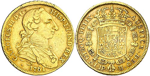 1761. Carlos III. Madrid. JP. 4 ... 