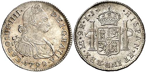 1792. Carlos IV. Lima. IJ. 2 ... 