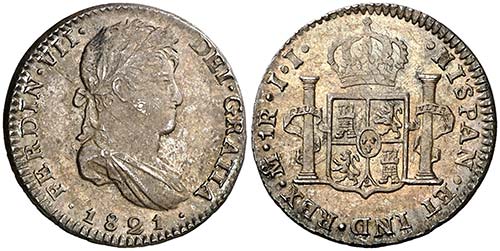 1821. Fernando VII. México. JJ. 1 ... 