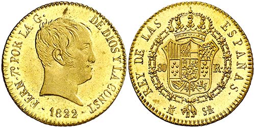 1822. Fernando VII. Madrid. SR. ... 