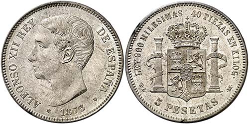 1875*1875. Alfonso XII. DEM. 5 ... 