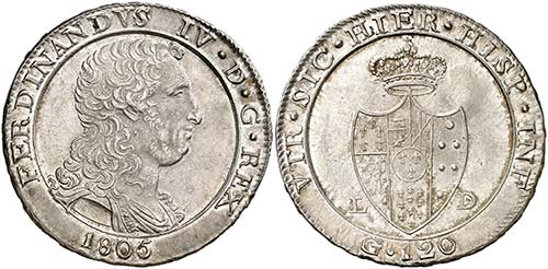 1805. Italia. Fernando IV, Infante ... 