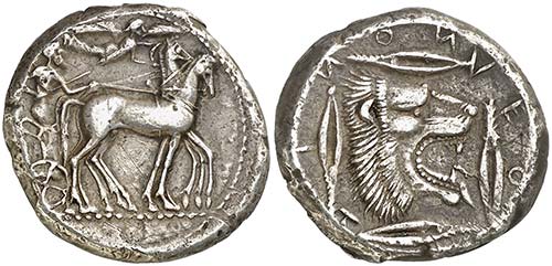 (476-466 a.C.). Sicilia. Leontini. ... 