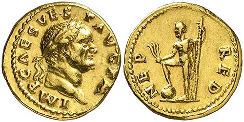 (71 d.C.). Vespasiano. Áureo. ... 