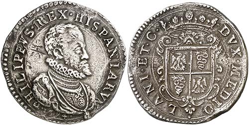 1594. Felipe II. Milán. 1 escudo. ... 