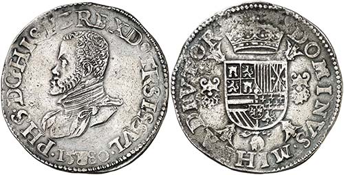 1580. Felipe II. Hasselt. 1 escudo ... 