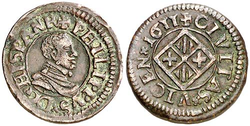 1611. Felipe III. Vic. 1 diner. ... 
