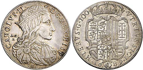 1689. Carlos II. Nápoles. AG/A. 1 ... 