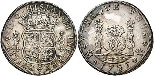 1735. Felipe V. México. MF. 8 ... 