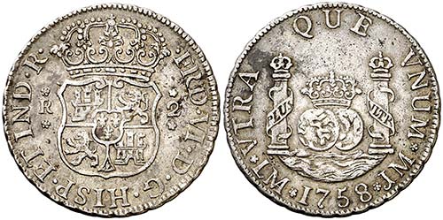 1758. Fernando VI. Lima. JM. 2 ... 