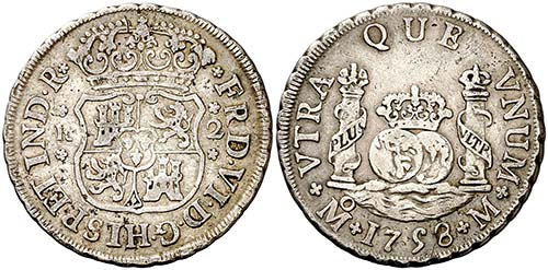 1758. Fernando VI. México. M. 2 ... 