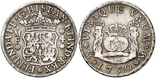 1750. Fernando VI. México. MF. 4 ... 