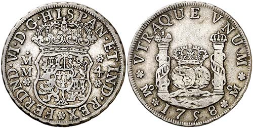 1758. Fernando VI. México. MM. 4 ... 