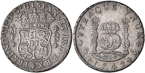 1749. Fernando VI. México. MF. 8 ... 