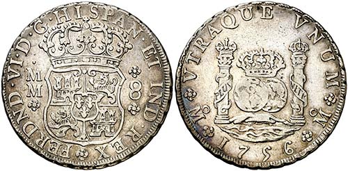 1756. Fernando VI. México. MM. 8 ... 